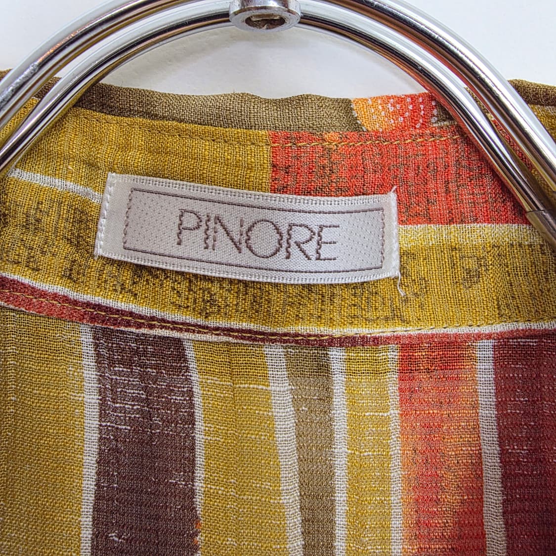 PINORE 린넨 멀티컬러 스트라이프 루즈핏 반팔 셔츠 남녀공용 상품이미지9