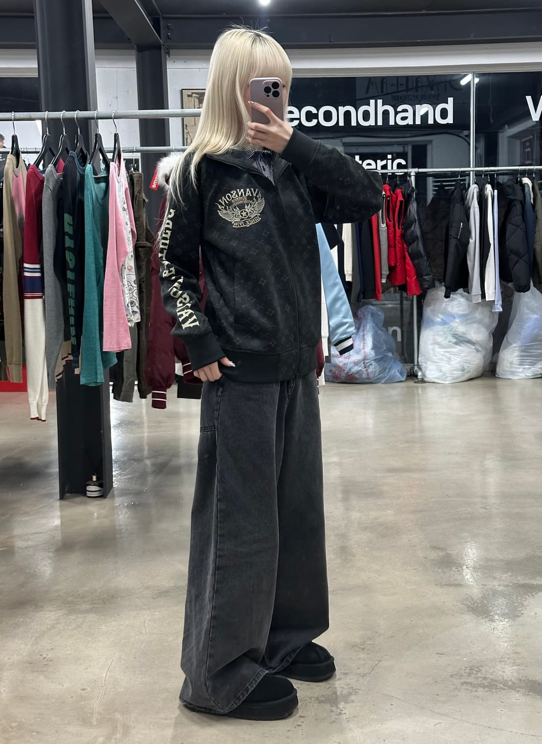 벤슨 모노그램 패턴 져지 재킷 상품이미지2