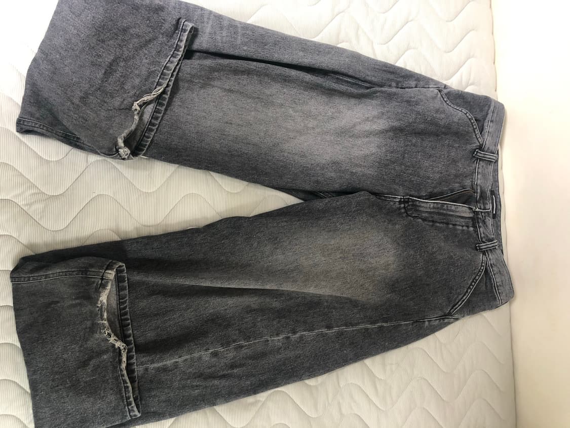 해칭룸 와이드 커브진3 워시드 블랙 상품이미지2