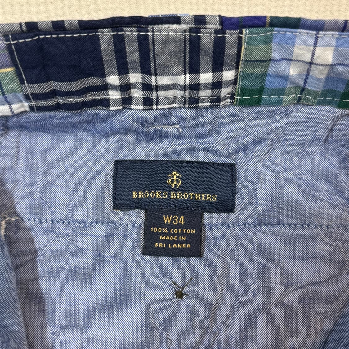 34inch) 브룩스 브라더스 체크 패치워크 면바지 반바지 상품이미지7