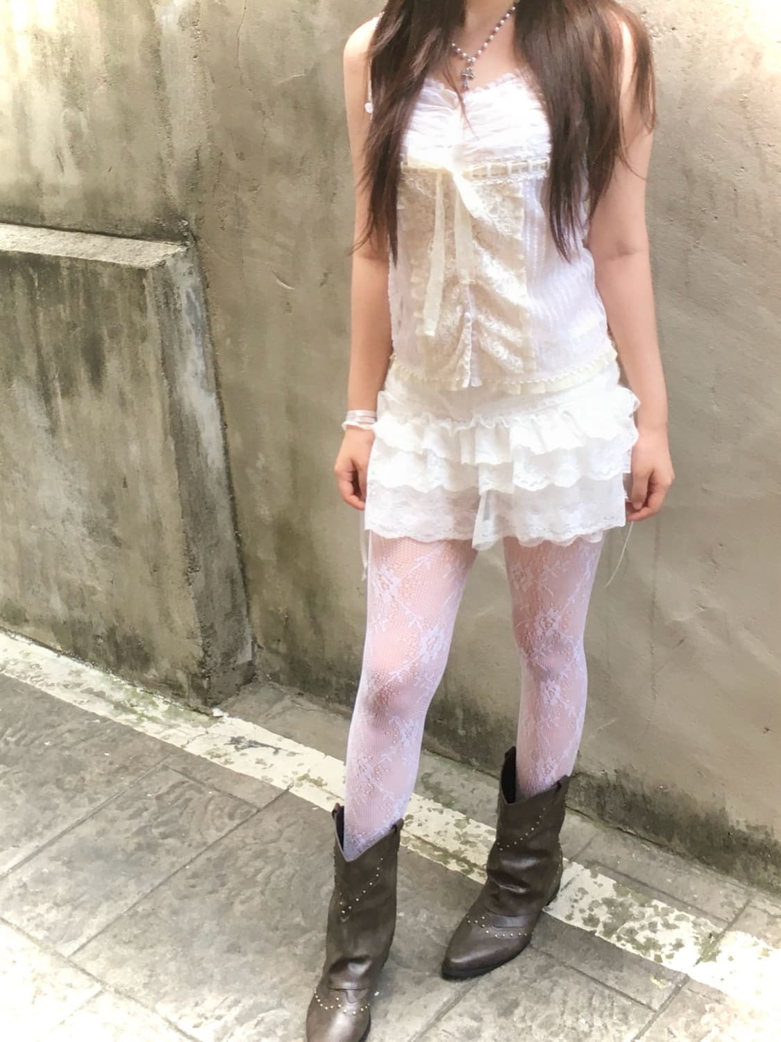빈티지 아이보리 레이스 슬리브리스 상품이미지3