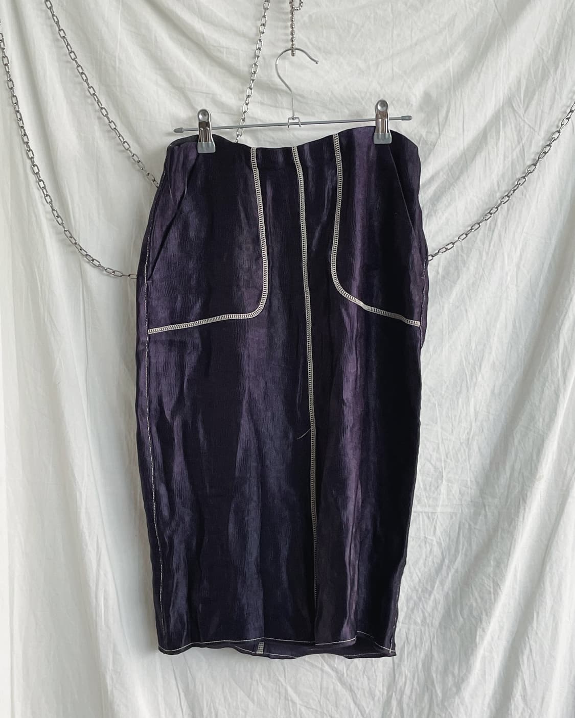 랑방 15ss 퍼플 미디스커트 상품이미지5