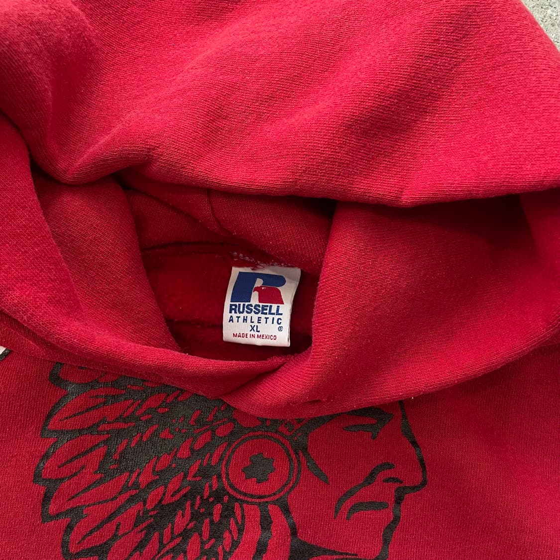 빈티지  러셀 애슬레틱 후드티 레드(화이트/블랙) 상품이미지3