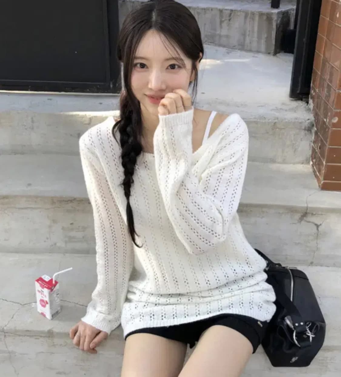 레터프롬문 울 니트원피스 아이보리 상품이미지1