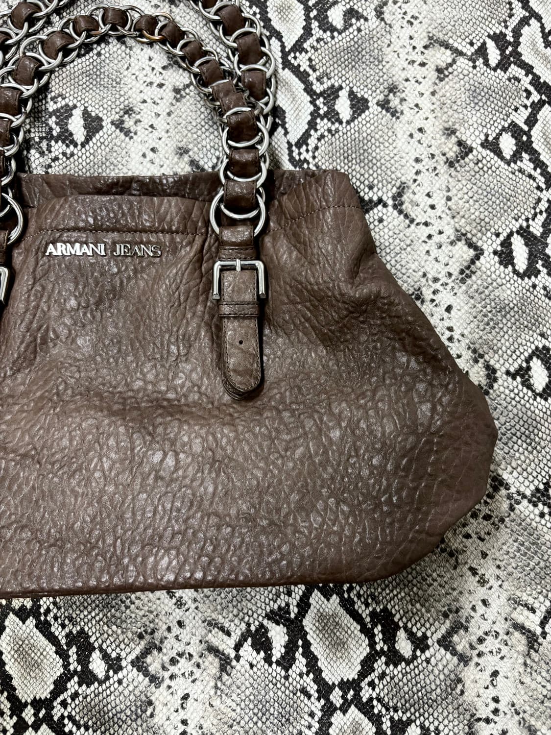 “Armani Jeans” Brown Leather Chain Bag 상품이미지5