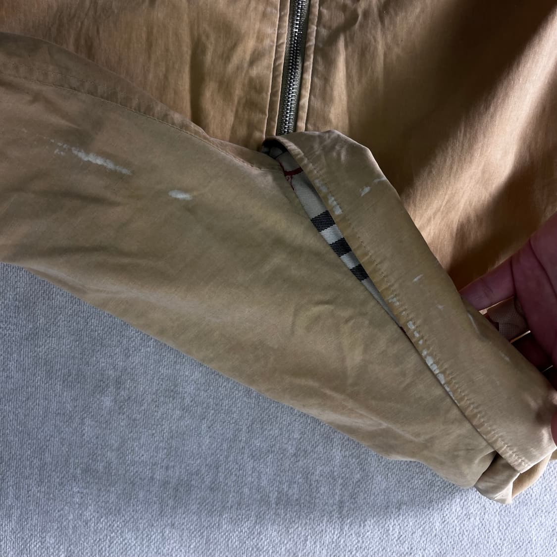 100 버버리 기마로고 리버시블 노바체크 왁스 자켓 상품이미지8