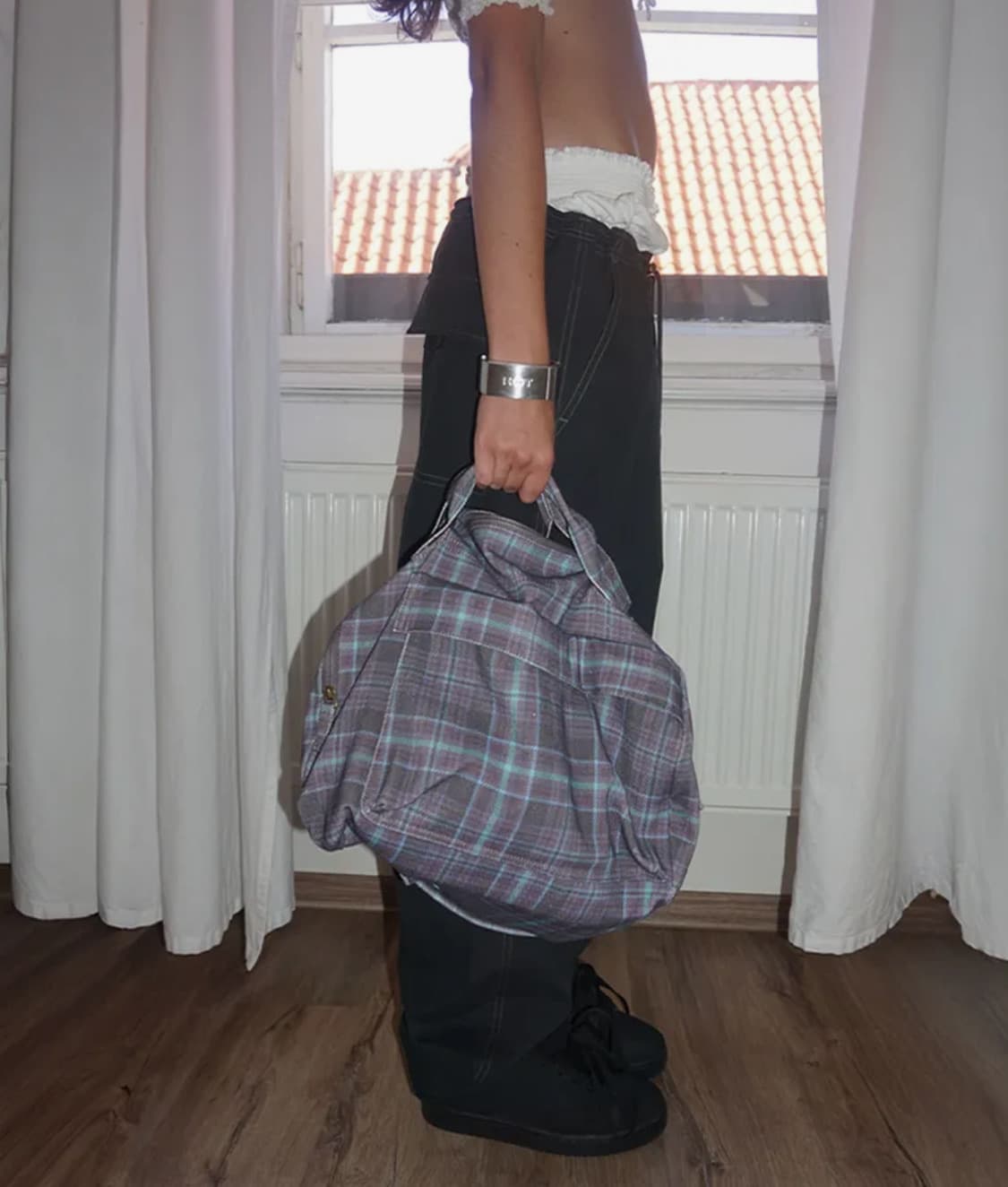 스컬프터 Three-Way Twill Bag Purple Check 상품이미지1