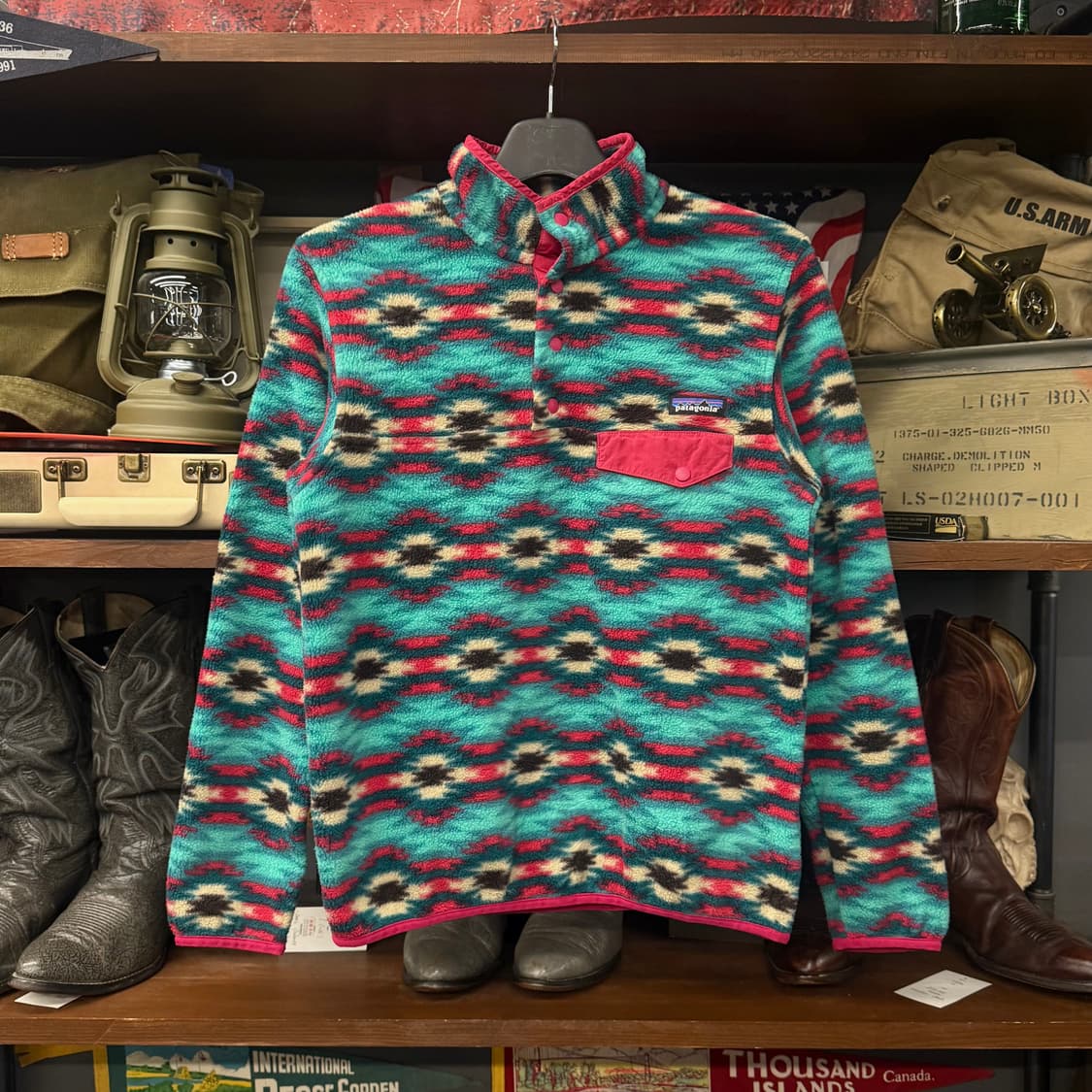 SP15 파타고니아 아즈텍 네이티브 패턴 풀오버 신칠라 플리스 아노락 상품이미지1