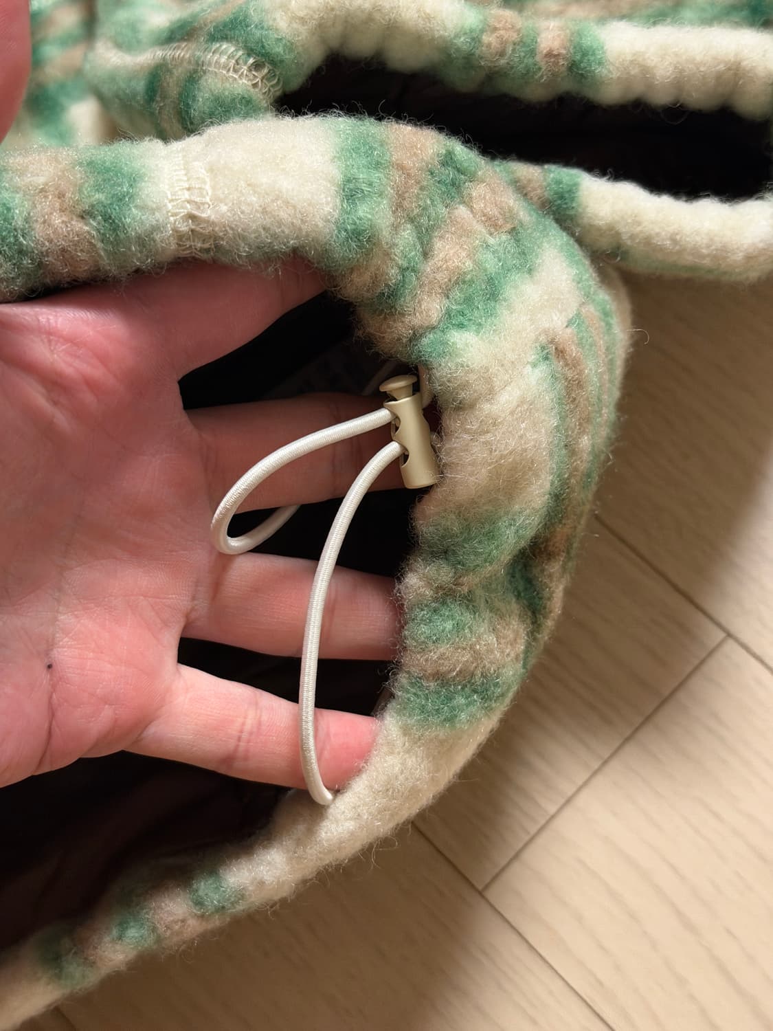 제너럴 아이디어 웜 퀼팅 체크 플리스 자켓 그린 상품이미지5