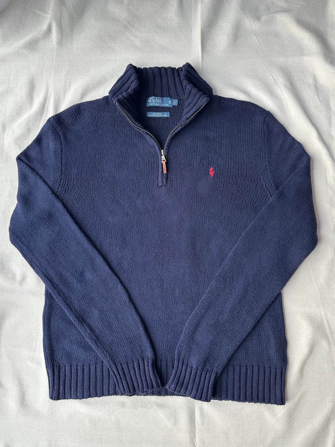 폴로 반집업 니트 네이비 L 상품이미지1