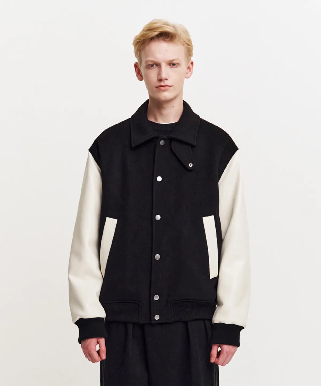 MMGL VARSITY JACKET (BLACK) 상품이미지1