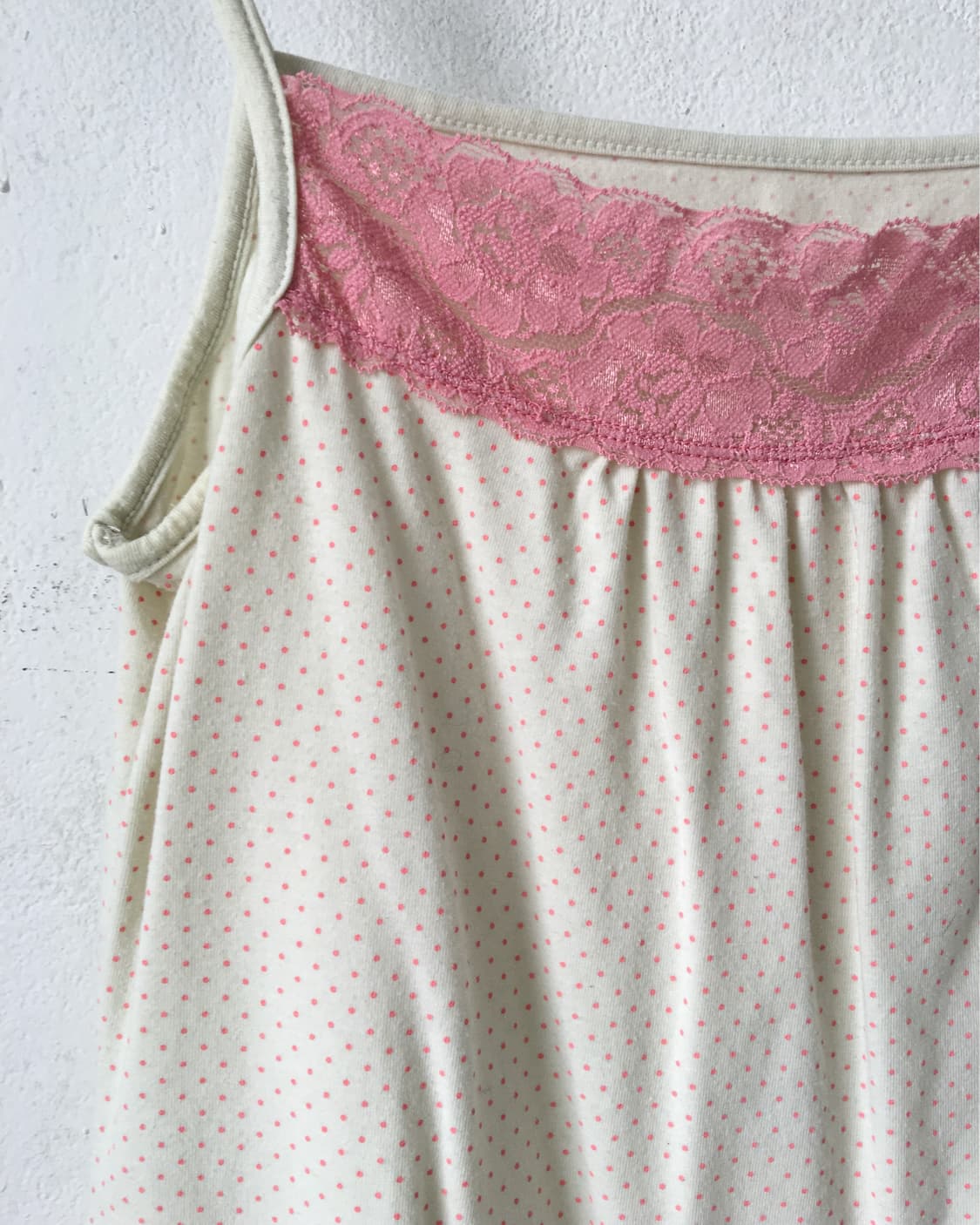 Lace trimming dot pattern sleeveless 상품이미지4