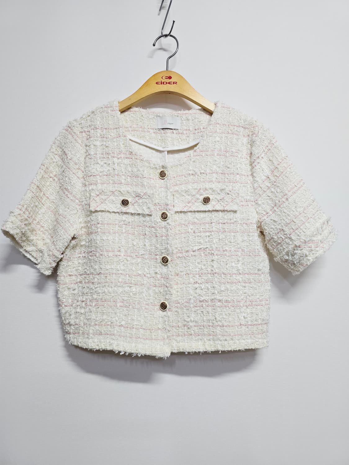 jj지고트 트위드 반팔 자켓 상품이미지1