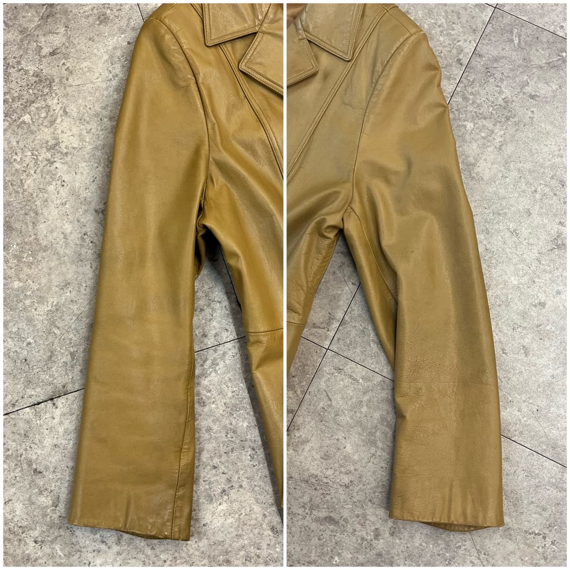 빈티지 레더 롱 자켓 카멜 #csz2838 상품이미지6