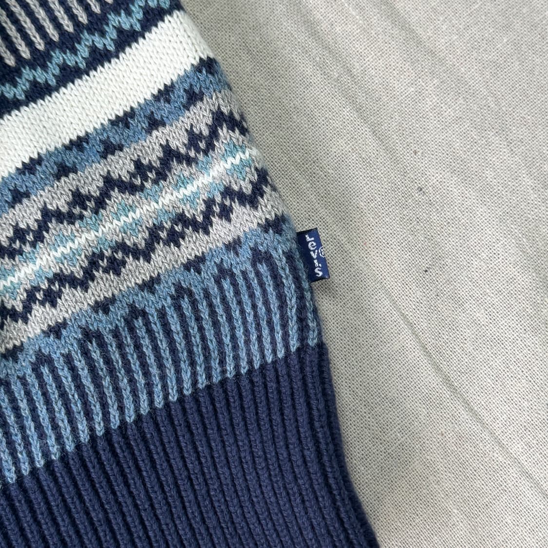 리바이스 페어아일 네이비탭 눈꽃 니트 L 상품이미지4