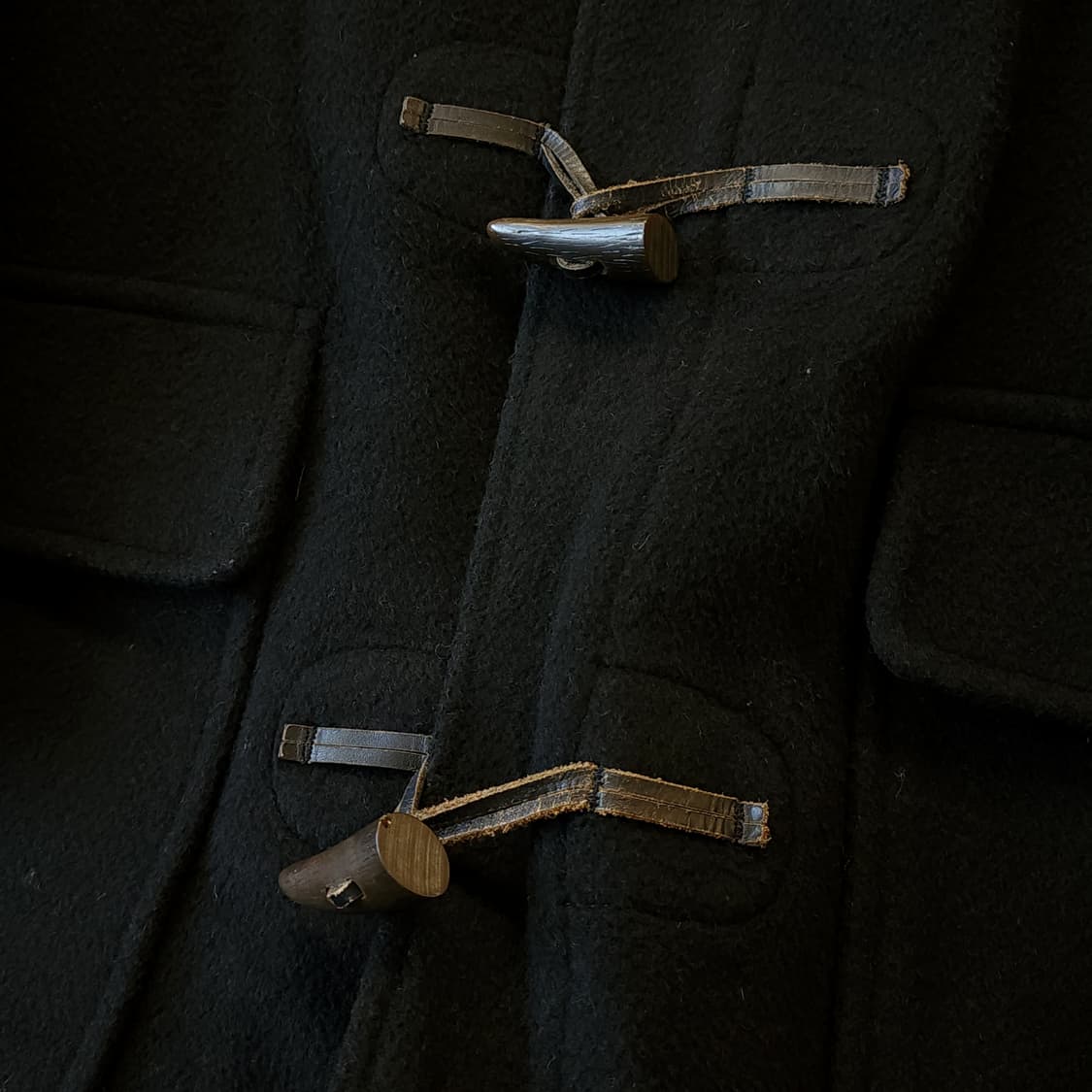 90s 글로버올 더플코트 잉글랜드 플레드 체크 빈티지 헤비울 코트 블랙S 상품이미지5