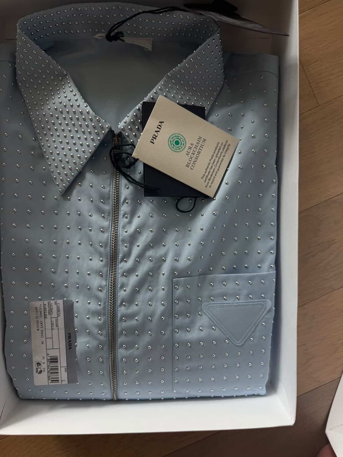 프라다 25FW 아플리케 코튼 셔츠 L 상품이미지3
