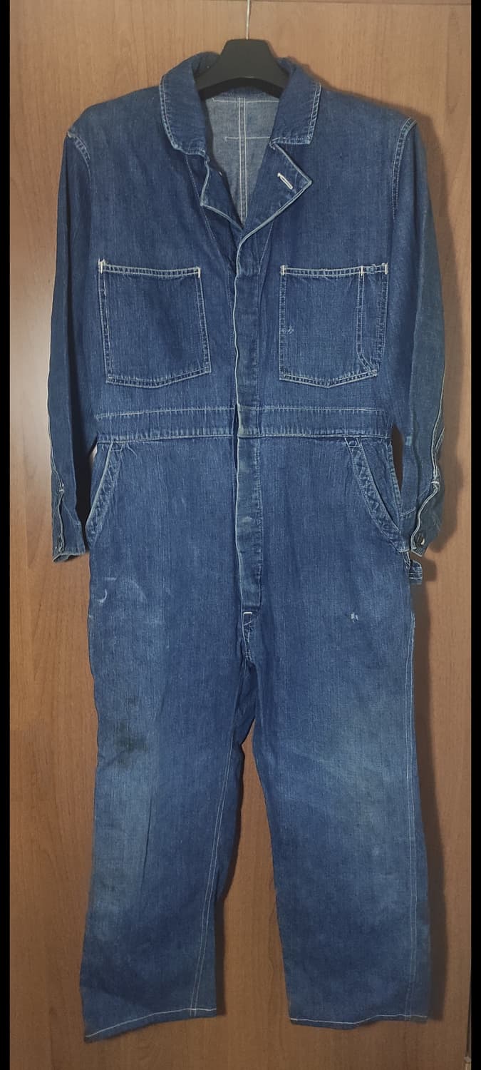 40s ww2 미군 13스타 버튼 데님 올인원 상품이미지1