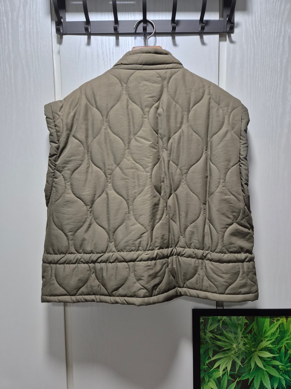 빈티지 카키색 퀼팅 패딩 조끼 상품이미지9