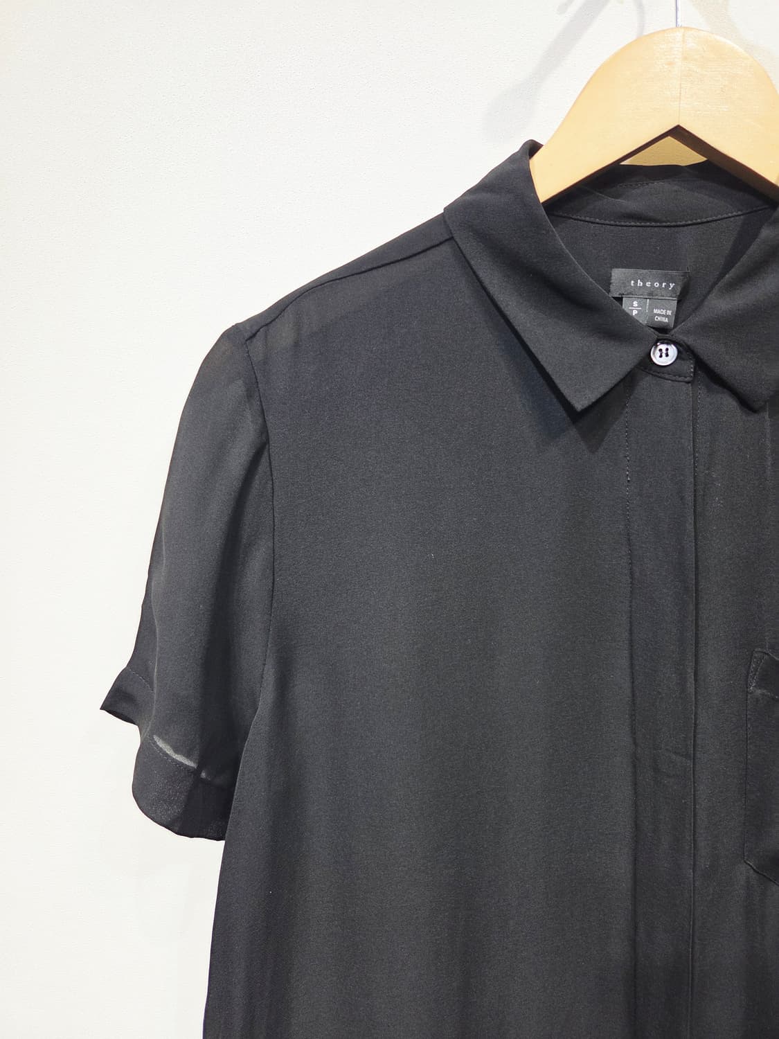 띠어리 블랙 실크 셔츠_S 상품이미지3