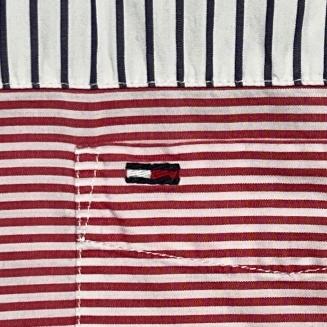 타미힐피거 타미진스 멀티컬러 스트라이프 패치워크 셔츠 S 상품이미지2