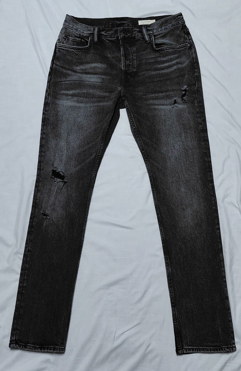[W32] AllSaints Rex Slim Distressed 블랙진 상품이미지1