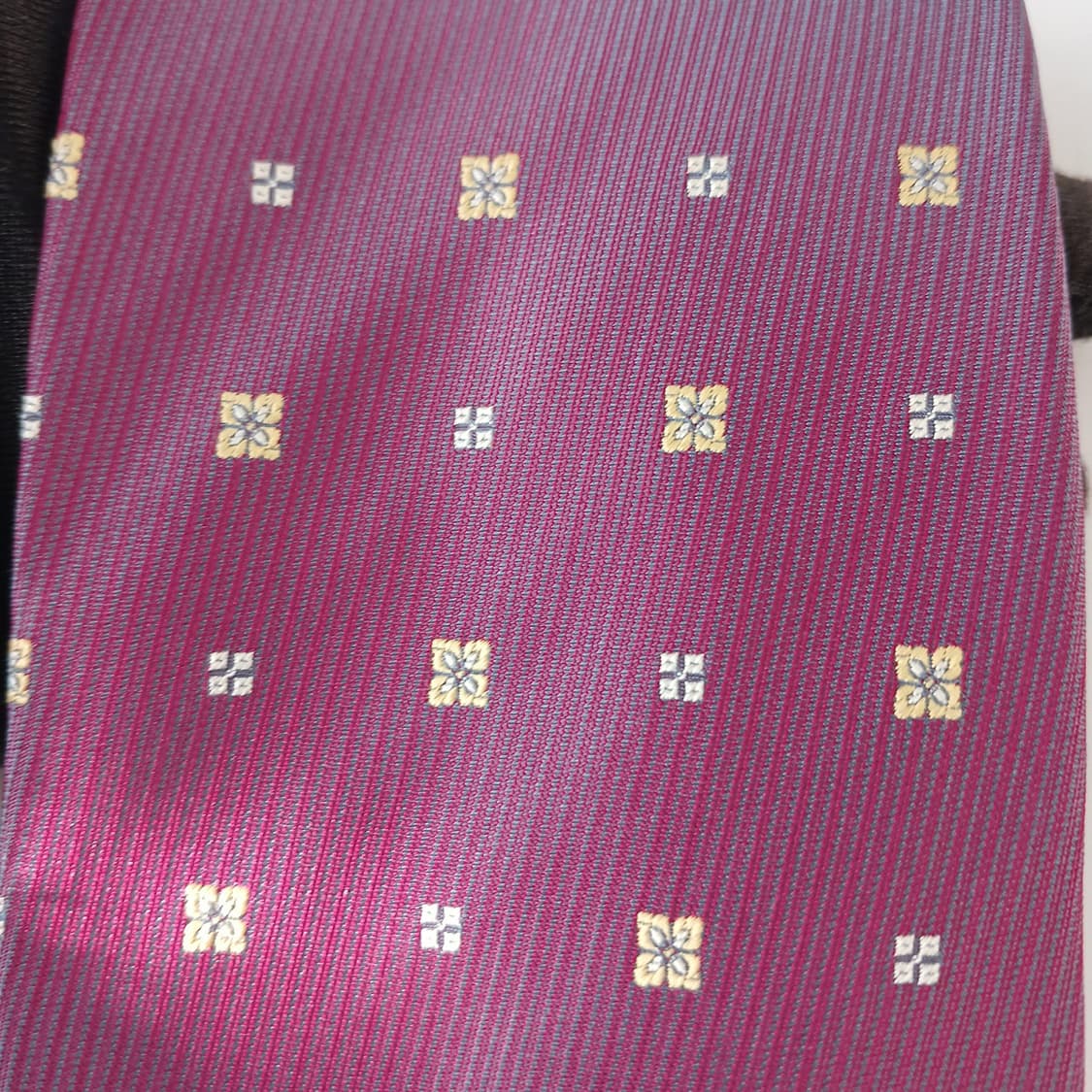 아쿠아스큐텀 실크 와인 컬러 넥타이 9.1cm A+등급 A19656 상품이미지8