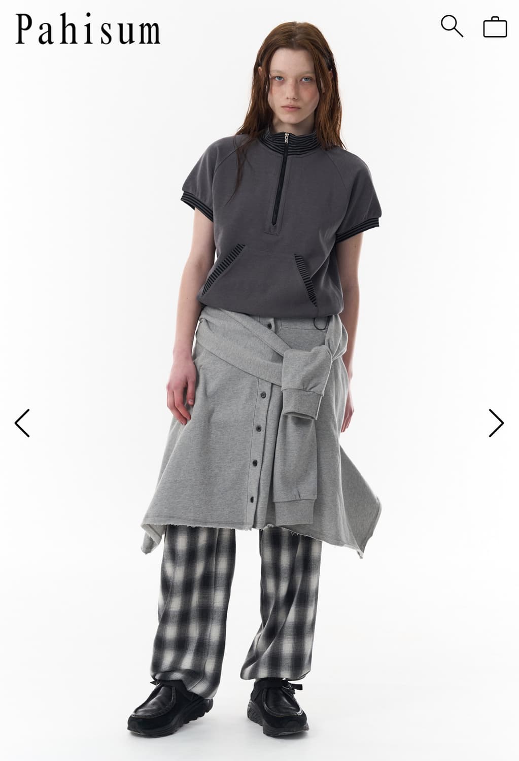 탠스댄스 파히섬 COTTON TIED SKIRT_GRAY 상품이미지2