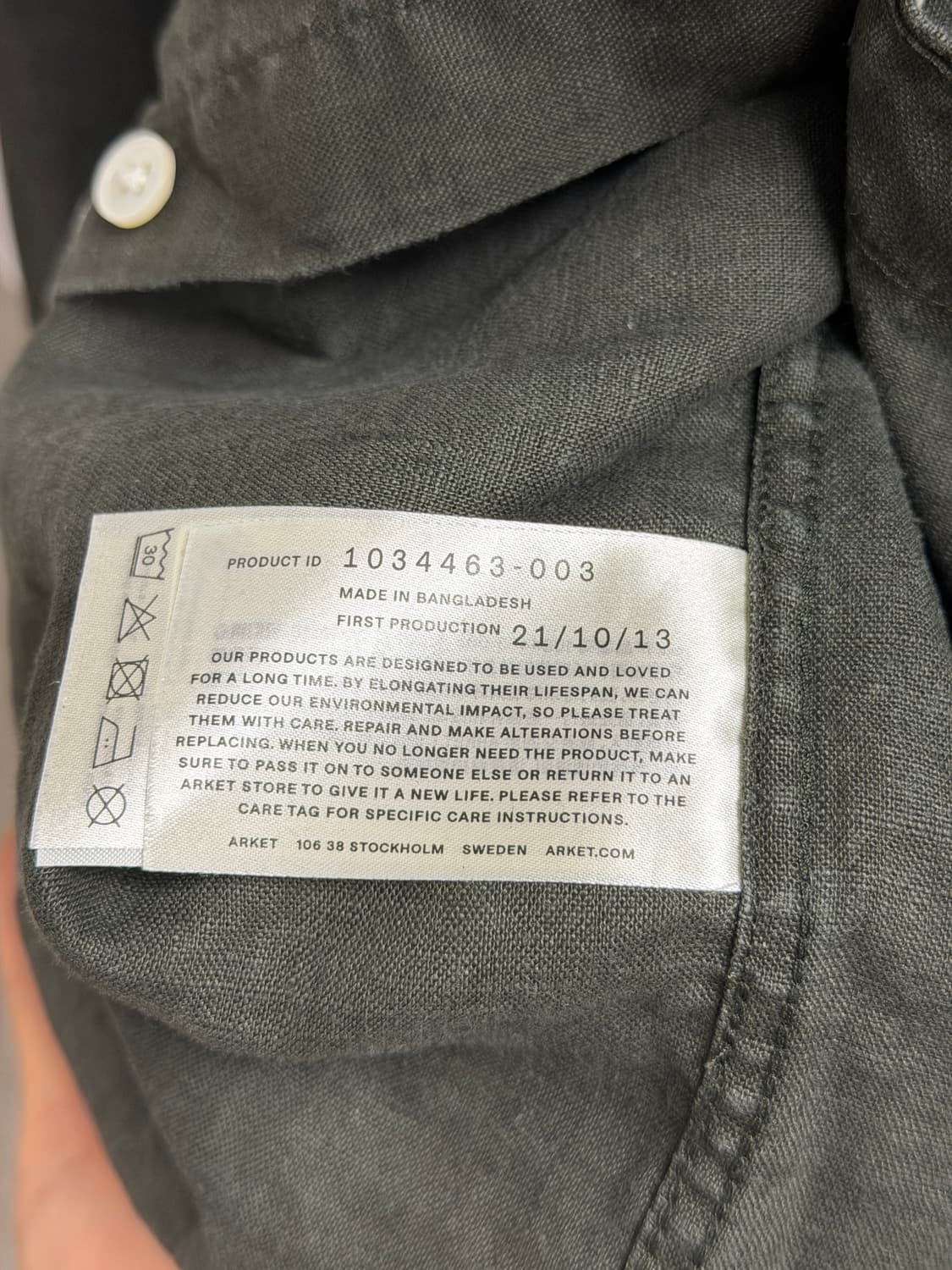 ARKET 아르켓 남성 린넨셔츠 카키 L 상품이미지4