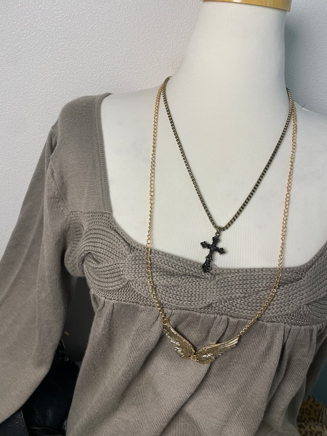 빈티지 베이비돌핏 꽈배기 니트 상품이미지4