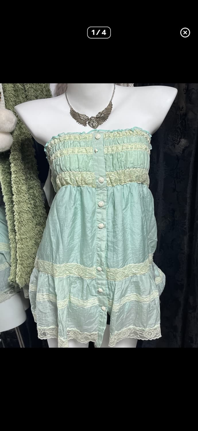 y2k 레이스 튜브탑 상품이미지1