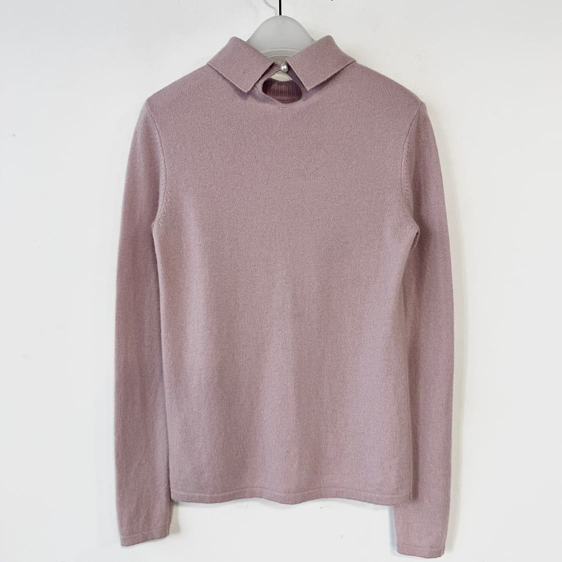 펄 포인트 캐시미어100 칼라 니트 탑 상품이미지5