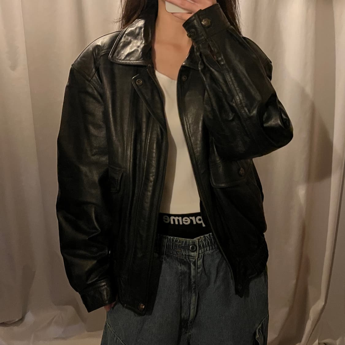 PLANET 드럼다이 가죽 자켓 상품이미지2