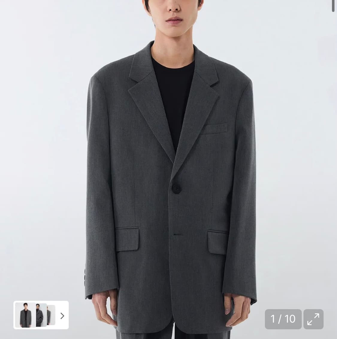 무신사스탠다드 대디 숄더 오버사이즈 블레이저 미디엄 그레이 L 상품이미지1