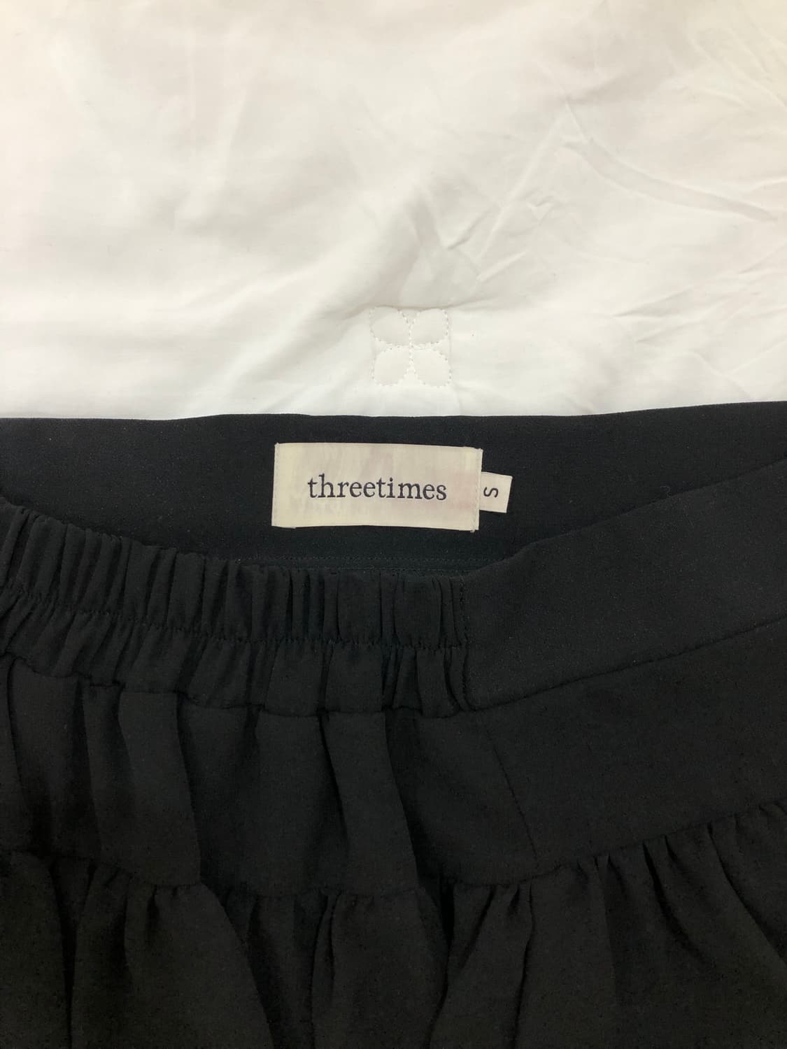 쓰리타임즈 스완 쉬폰 스커트 블랙 s 상품이미지3