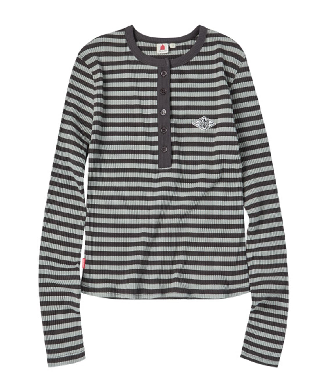 꼬모니노즈 헨리 스트라이프 롱슬리브 차콜 상품이미지1