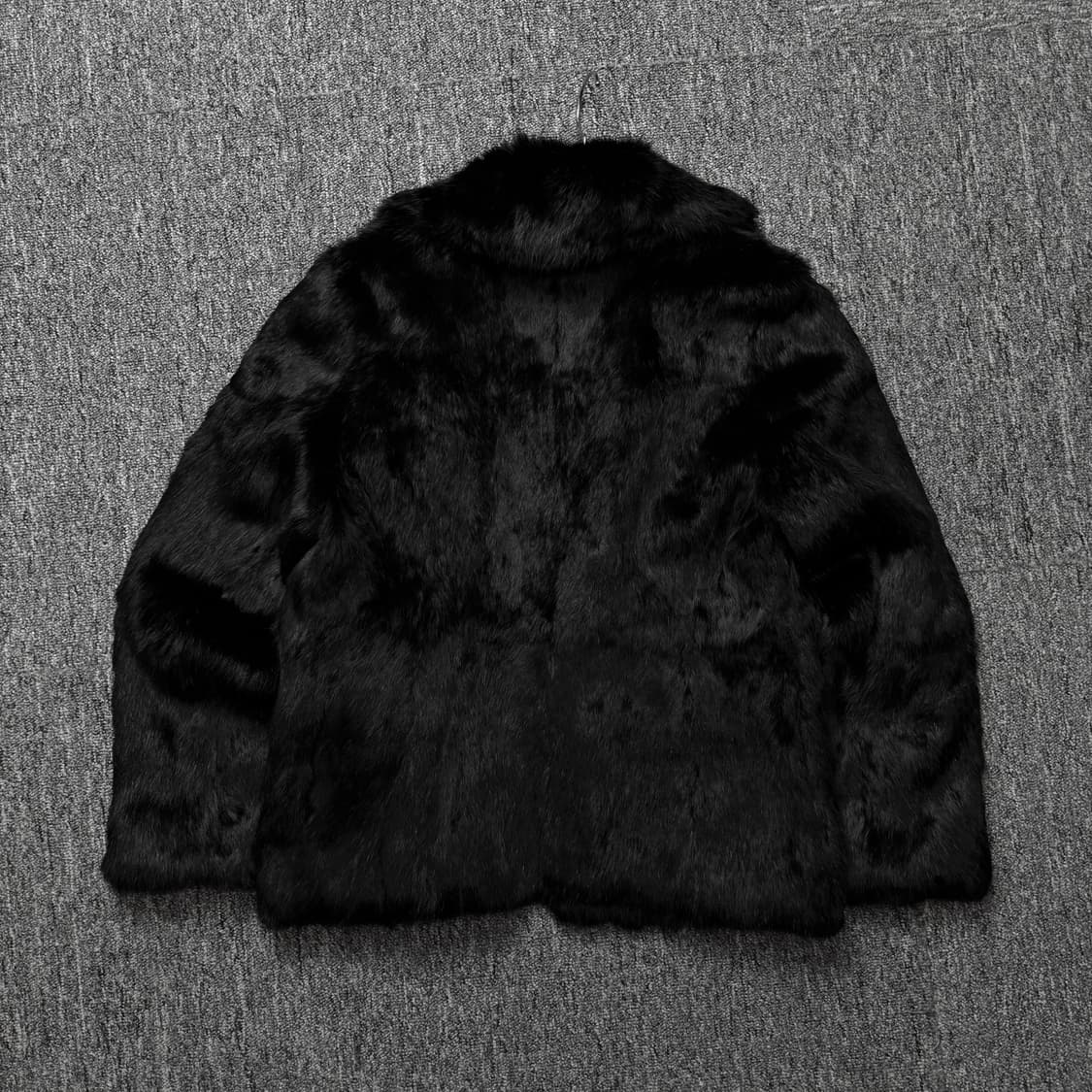 일본 빈티지 레빗 퍼 자켓 블랙 상품이미지3