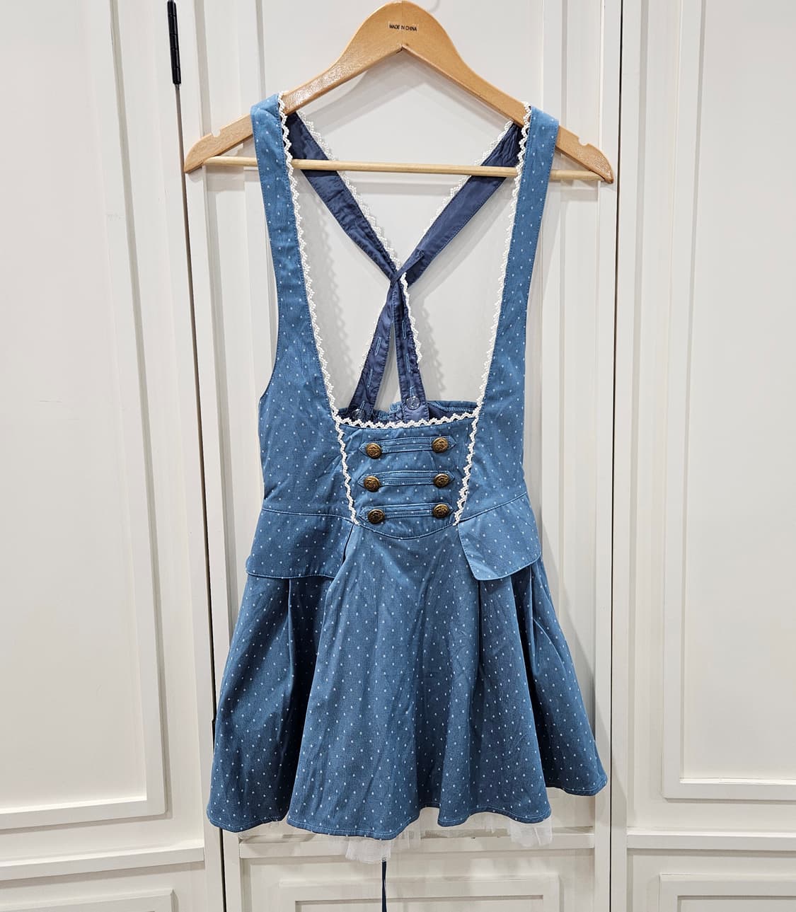 (시크릿 허니) 데님톤 도트 코르셋 원피스 상품이미지1