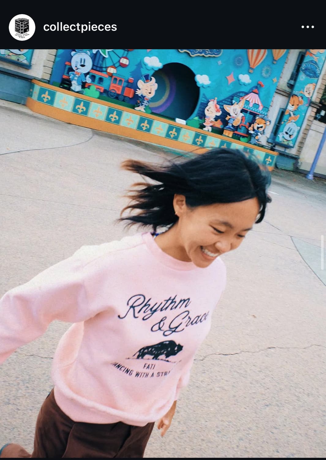 (L) 컬렉트피시스 핑크 프린팅 맨투맨 collectpieces 상품이미지4