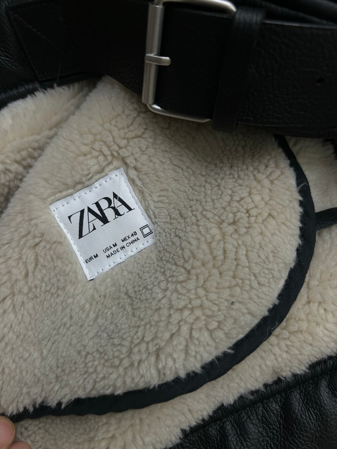 [한국L]ZARA 더블페이스드 무스탕/블랙 상품이미지6