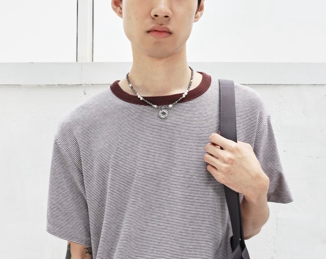 999휴머니티 페블 심볼 네크리스 (블랙 실버) 목걸이 상품이미지2