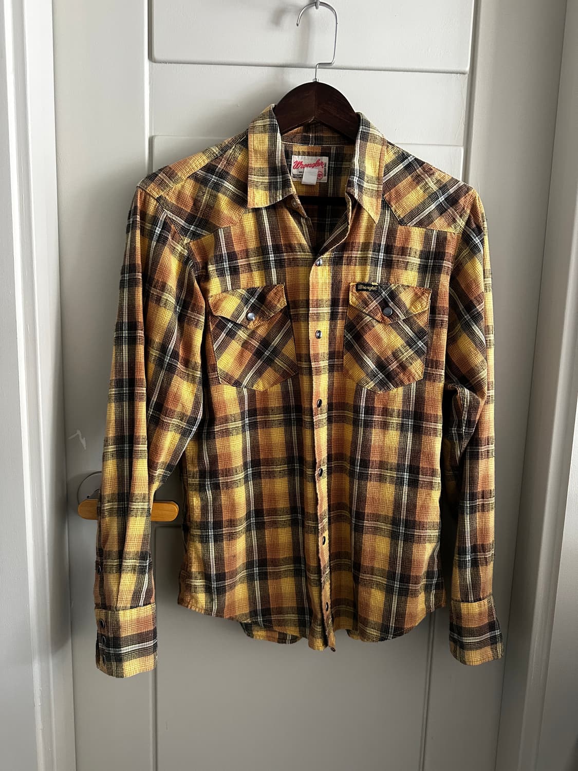 90s Wrangler 웨스턴 체크 셔츠 상품이미지1