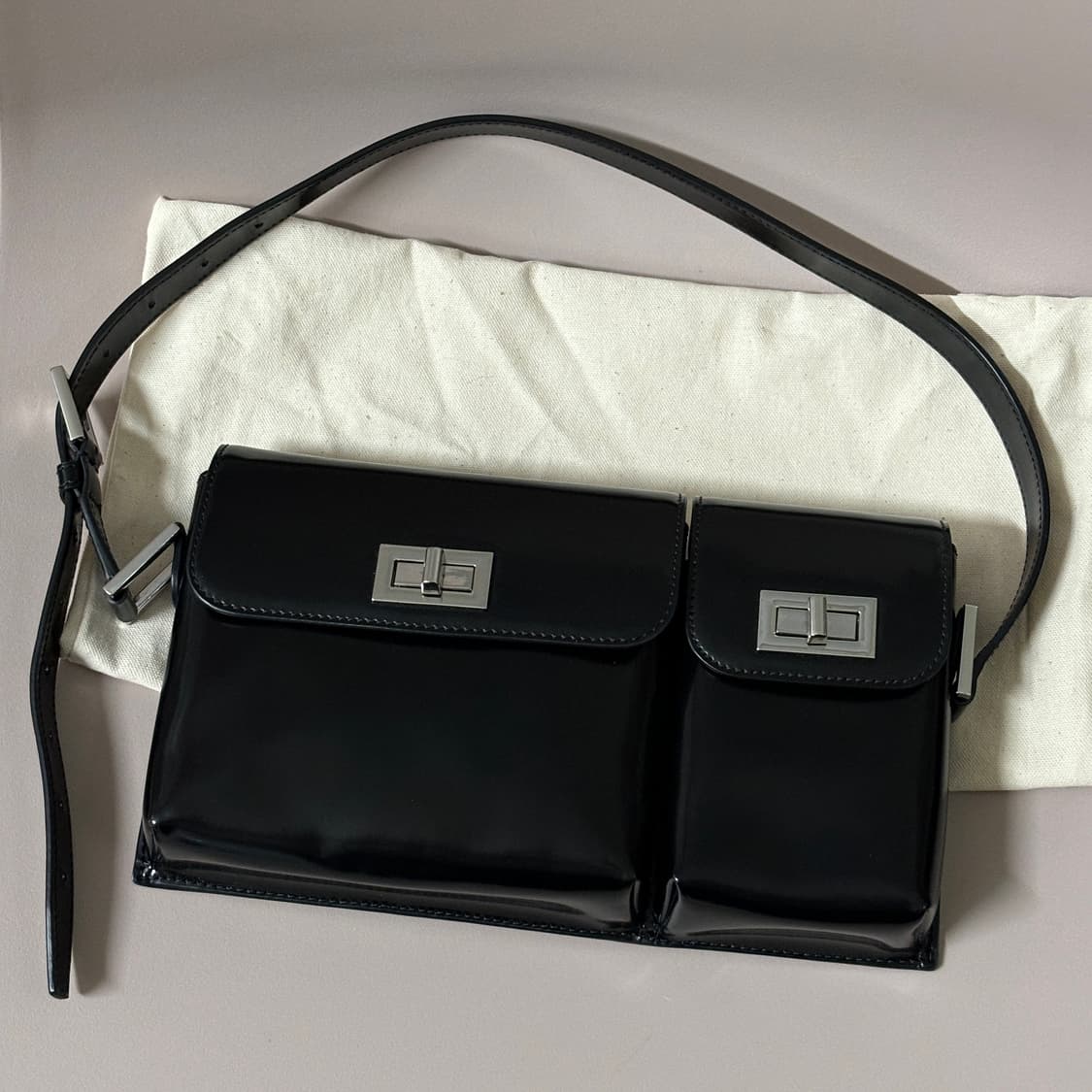 Byfar 바이파 빌리백 블랙 가죽 숄더백 토트백 상품이미지1