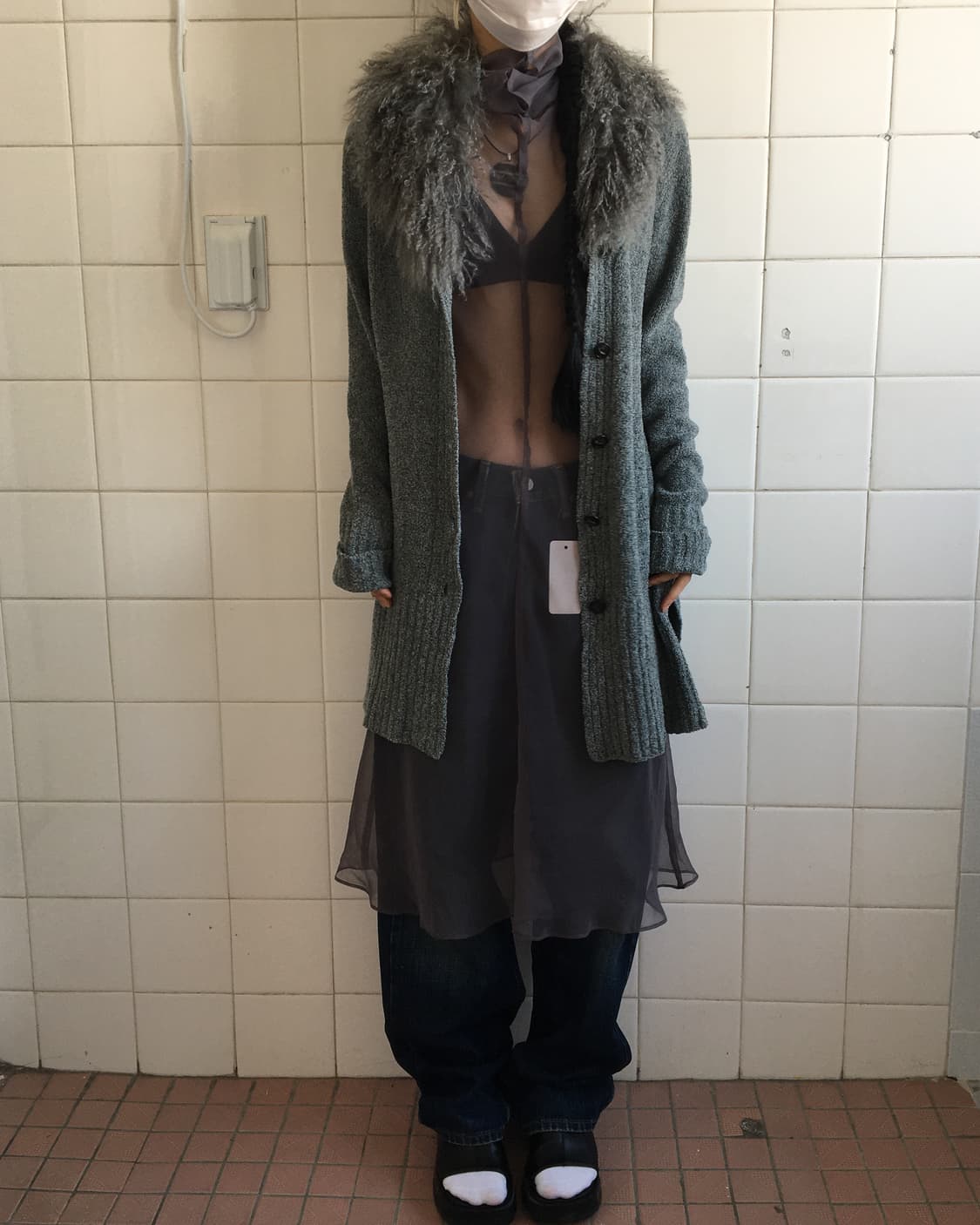 High neck see through onepiece 상품이미지5