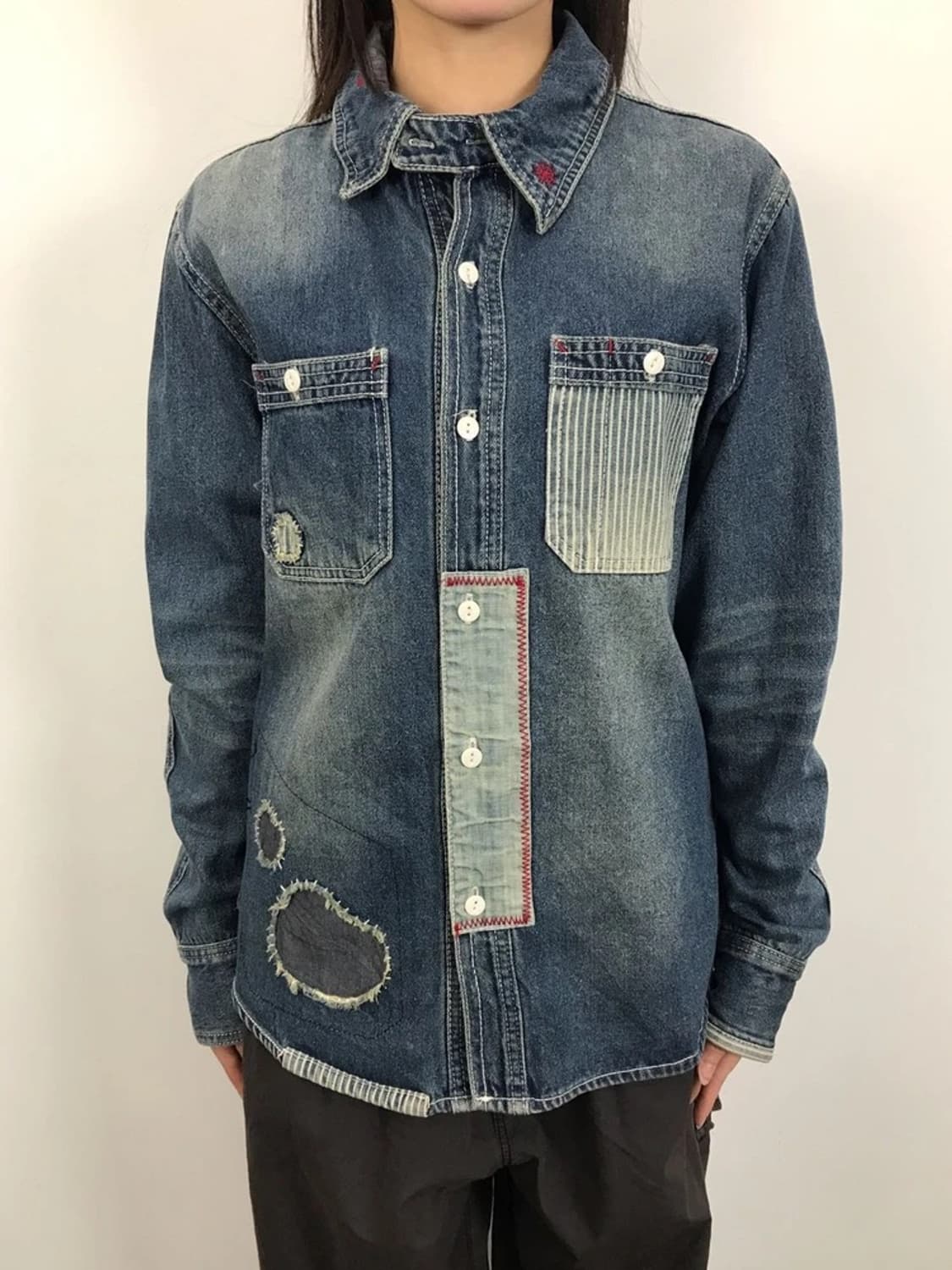 BONDS PEACE Patchwork Denim Shirt 상품이미지3