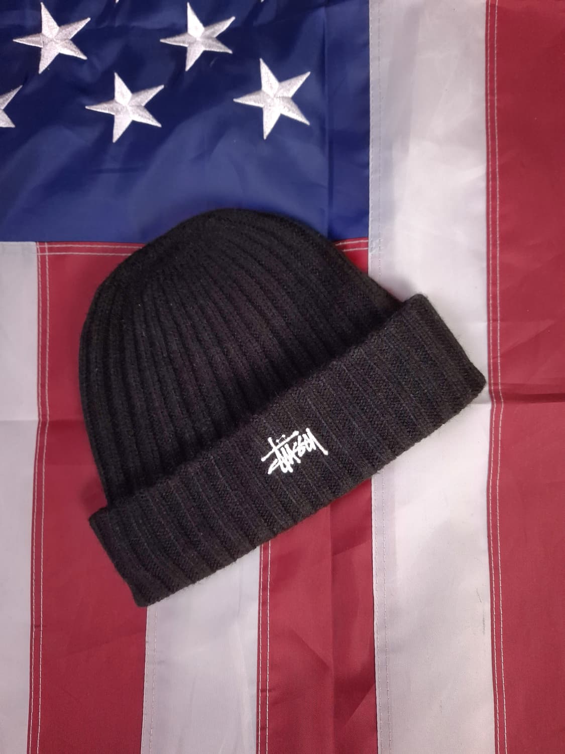 특A 오리지날 스투시 자수로고 블랙 비니 상품이미지1