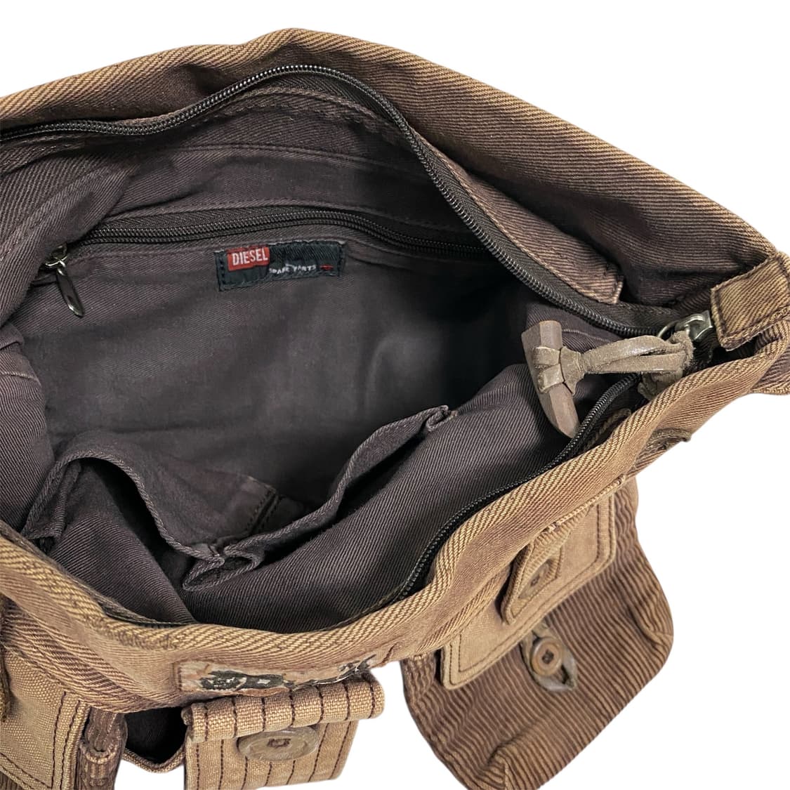 Diesel 디젤 코듀로이 워싱 브라운 크로스백 상품이미지7