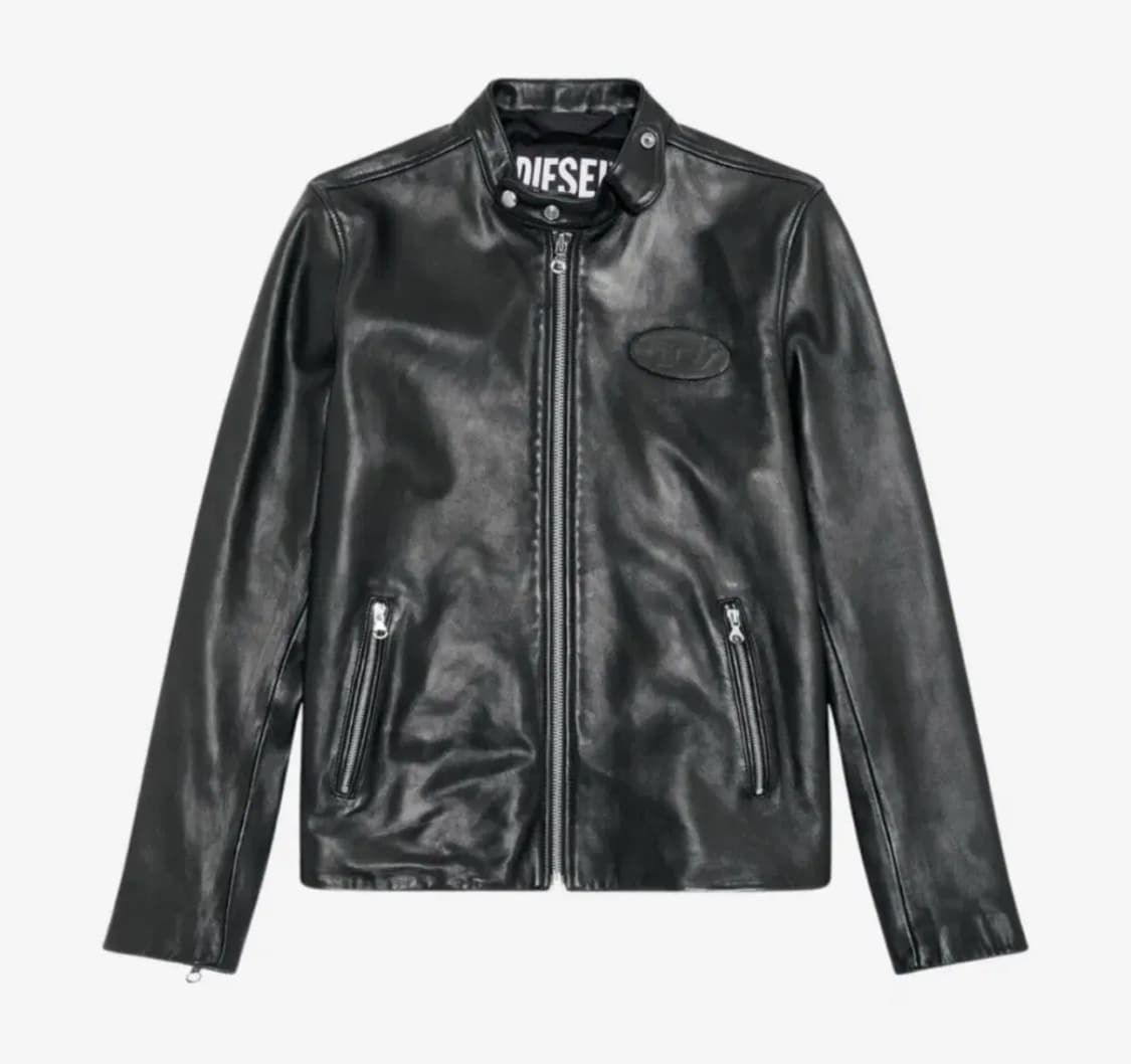 [46] 디젤 L-Metal 레더 바이커 자켓 상품이미지1