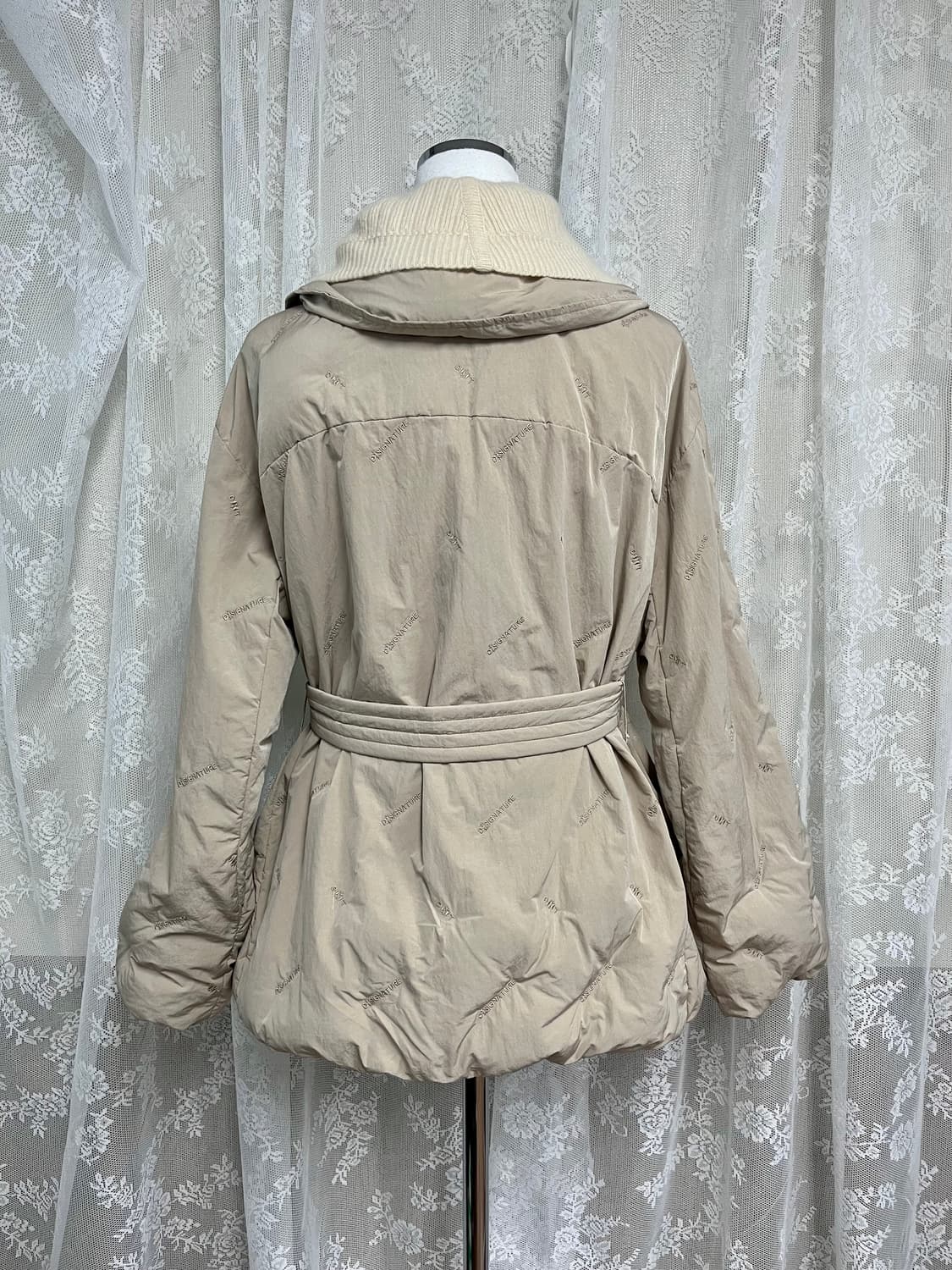 55) 듀엘 DEWL 니트 카라 구스다운 패딩 베이지 상품이미지3