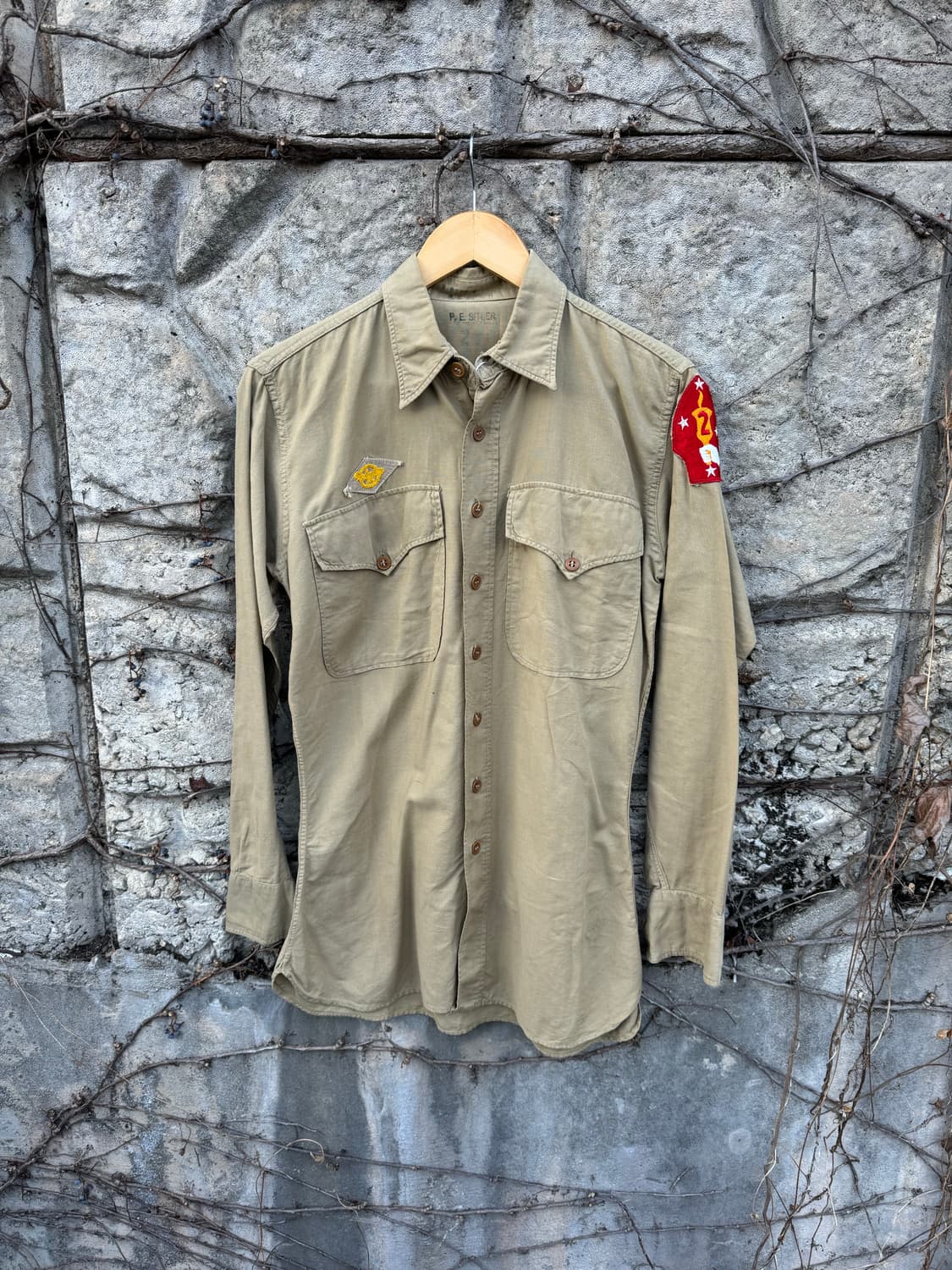 40s ww2 미군 미해병대 usmc 카키 오피서 셔츠 상품이미지1